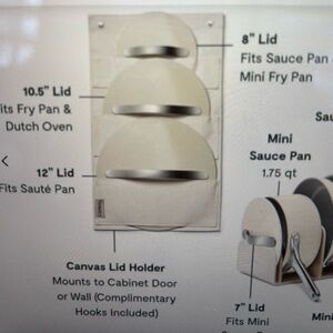 Caraway Canvas Lid Holder only with Hooks. NEW.